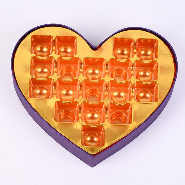 Custom Heart-Shaped Chocolate Boxes with Ribbon Bows