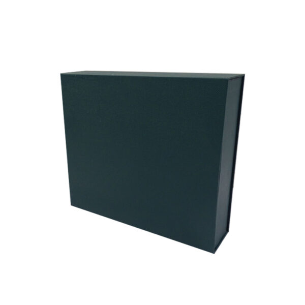 Dark Green Clamshell Rigid Box with Ribbon-Lift Inner Lid