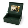 Dark Green Rigid Video Gift Box with LCD Screen and Ribbon