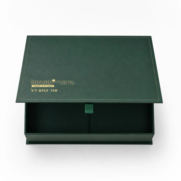 Dark Green Rigid Video Gift Box with LCD Screen and Ribbon