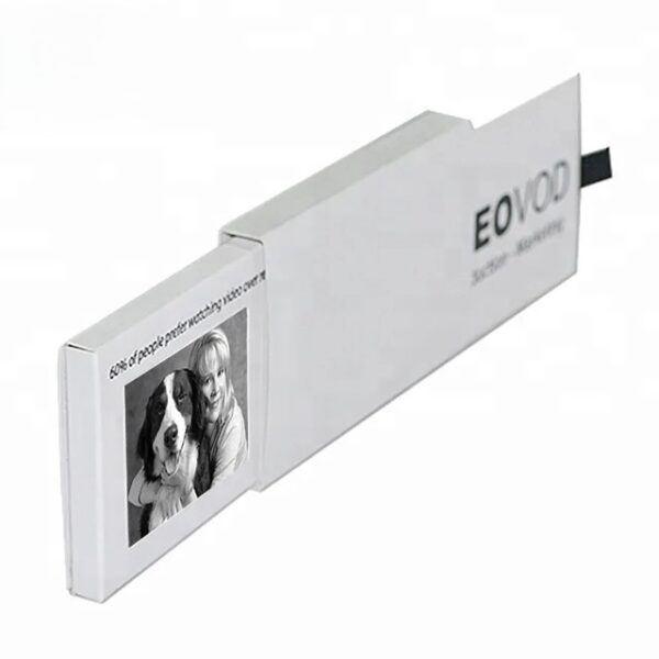 Dual Sliding LCD Video Brochure with Ribbon Pull Tab