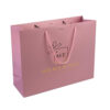 Dusty Pink Paper Gift Bag with Gold Foil and Rope Handles