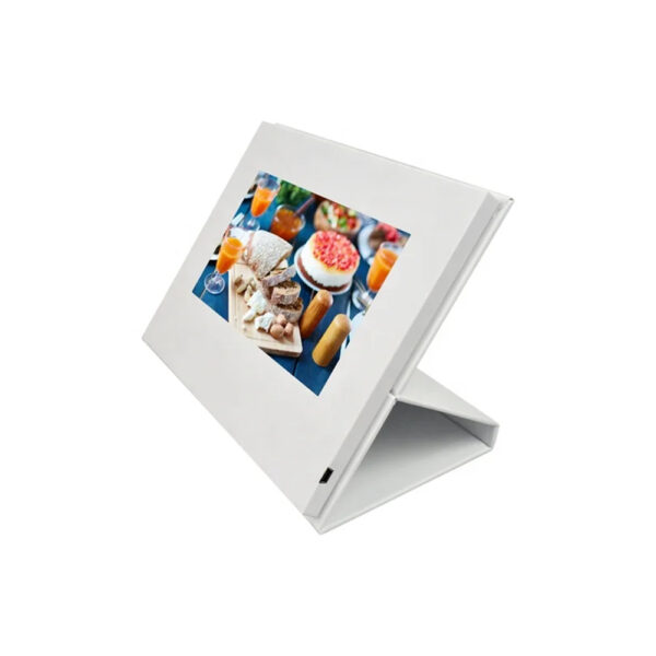 Foldable LCD Video Brochure with Tabletop Display Stand