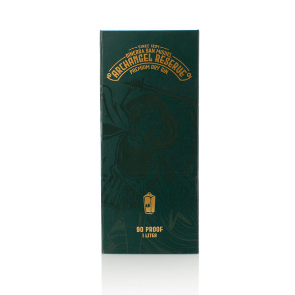 Forest Green Gin Bottle Presentation Box with Gold Print
