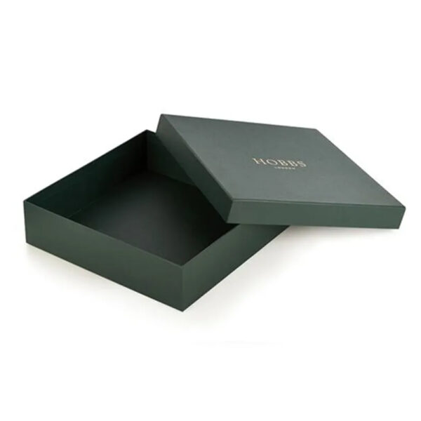 Forest Green Two-Piece Apparel Gift Box with Gold Logo