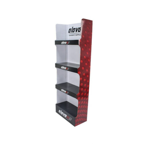 Four-Tier Corrugated Supplement Display with Printed Header Four-Tier Corrugated Supplement Display with Printed Header