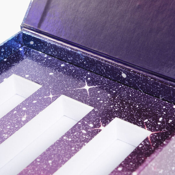 3つのスロット付きインサート付き「Galaxy Print」リジッドCBDオイルボックス
