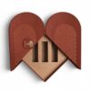 Heart-Shaped Double-Door Cosmetic Box with Three-Slot Insert