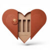 Heart-Shaped Double-Door Cosmetic Box with Three-Slot Insert