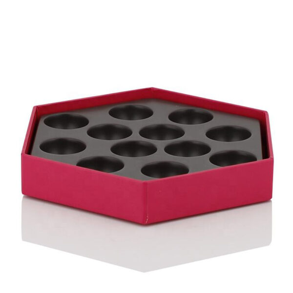 Hexagon Chocolate Gift Box with Molded Black Insert