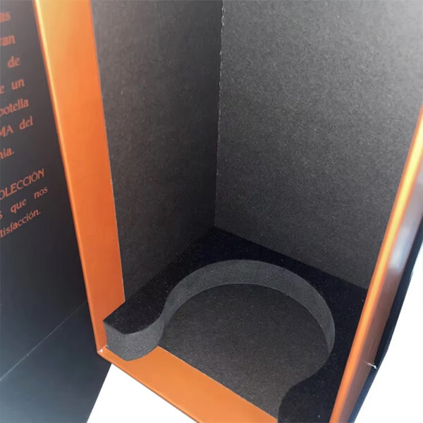 Hinged Rigid Wine Gift Box with Foam Insert and Foil Logo