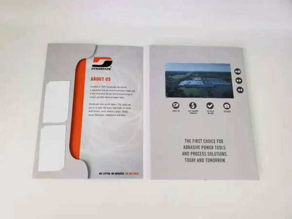 LCD Video Presentation Folder with Custom Document Pocket