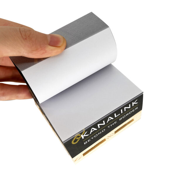Logo Printed Memo Cube with Mini Wooden Pallet Base
