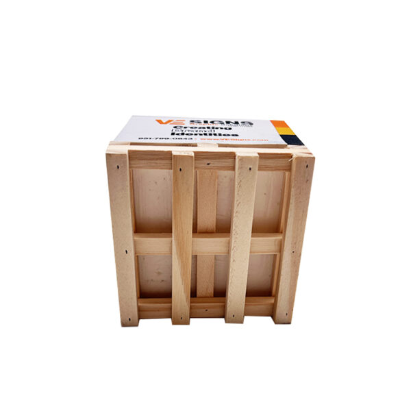 Logo Printed Memo Cube with Mini Wooden Pallet Base