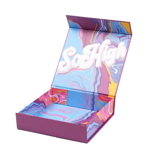 Marble Print Clamshell Rigid Gift Box with Folding Sides