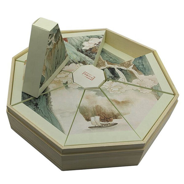 Octagon Rigid Gift Box with Eight Wedge-Shaped Cartons