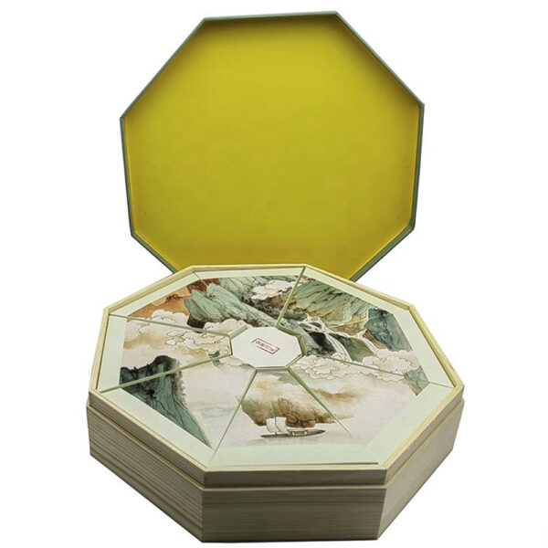 Octagon Rigid Gift Box with Eight Wedge-Shaped Cartons