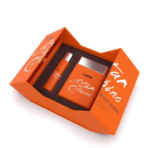 Orange Double-Door Perfume Gift Box with Dual Foam Insert