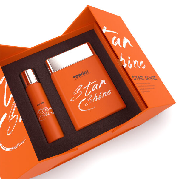 Orange Double-Door Perfume Gift Box with Dual Foam Insert