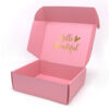 Pink Corrugated Beauty Mailer Box with Gold Foil Lettering