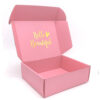 Pink Corrugated Beauty Mailer Box with Gold Foil Lettering