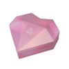 Pink Faceted Heart-Shaped Cosmetic Box with Lift-Off Lid