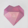 Pink Faceted Heart-Shaped Cosmetic Box with Lift-Off Lid
