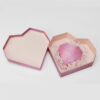 Pink Faceted Heart-Shaped Cosmetic Box with Lift-Off Lid