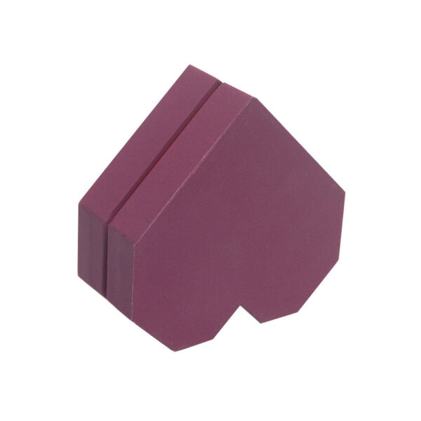 Plum Heart-Shaped Rigid Gift Box with Gold Satin Lining