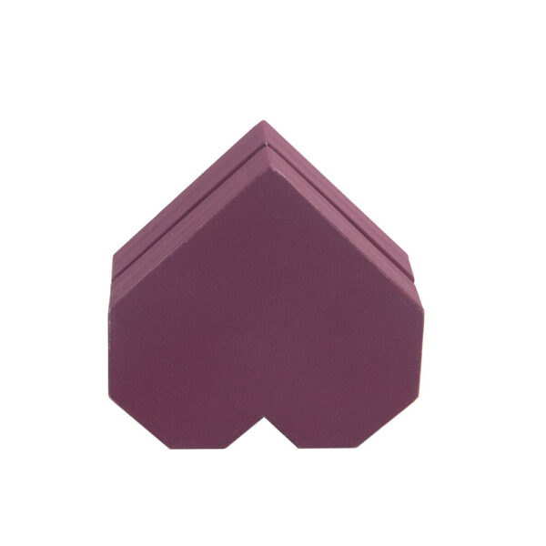 Plum Heart-Shaped Rigid Gift Box with Gold Satin Lining