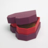 Plum Heart-Shaped Rigid Gift Box with Gold Satin Lining