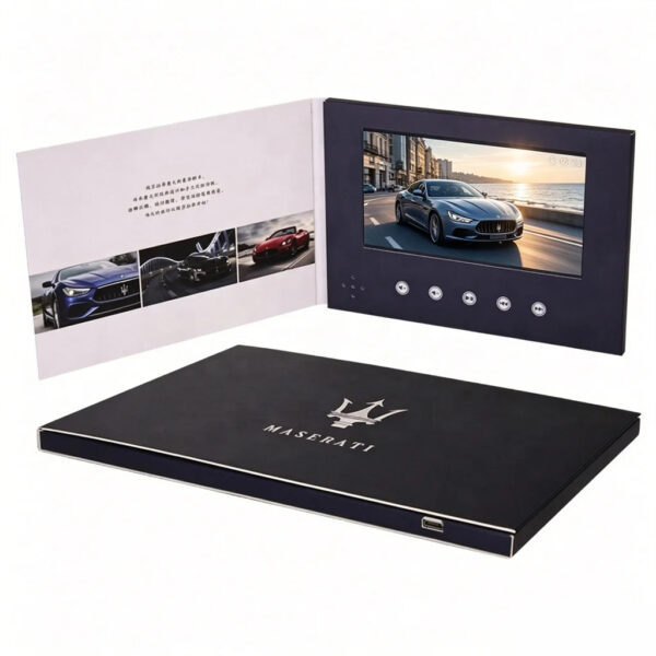 Printed Hardcover LCD Video Brochure with Playback Buttons