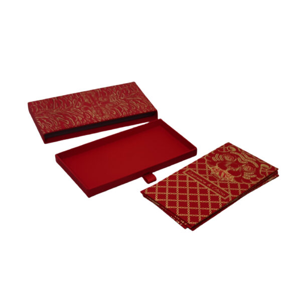 Red and Gold Tiger-Print VIP Card Drawer Box with Ribbon