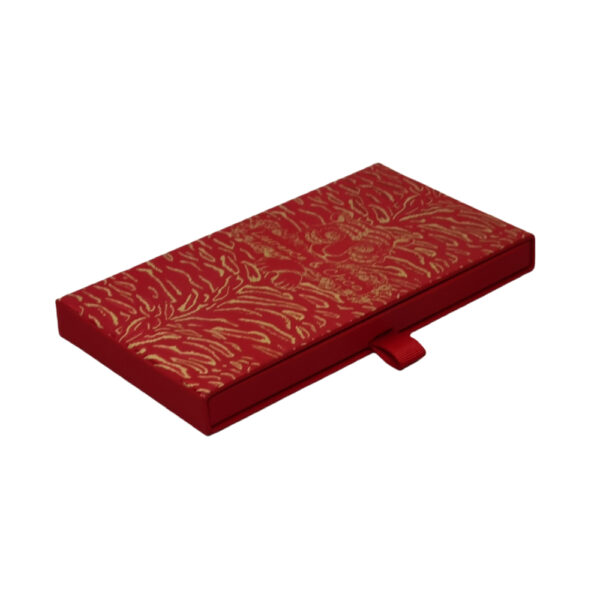 Red and Gold Tiger-Print VIP Card Drawer Box with Ribbon