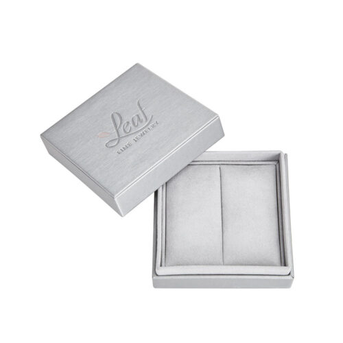 Silver Textured Two-Piece Jewelry Box with Padded Insert
