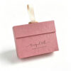Textured Pink Rigid Invitation Box with Ribbon Loop Handle