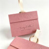 Textured Pink Rigid Invitation Box with Ribbon Loop Handle