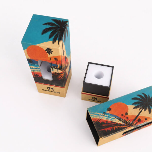 Tropical Cannabis Display Box with Window and Foam Insert
